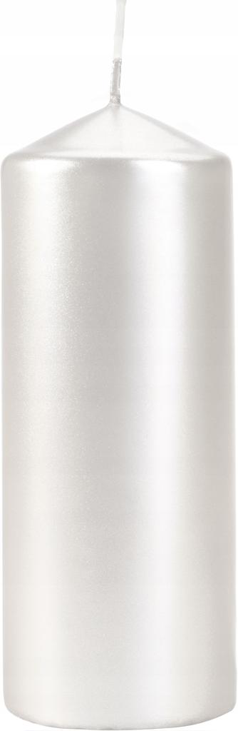 Bispol White Pearl Communion Cylinder Candle 6X15Cm