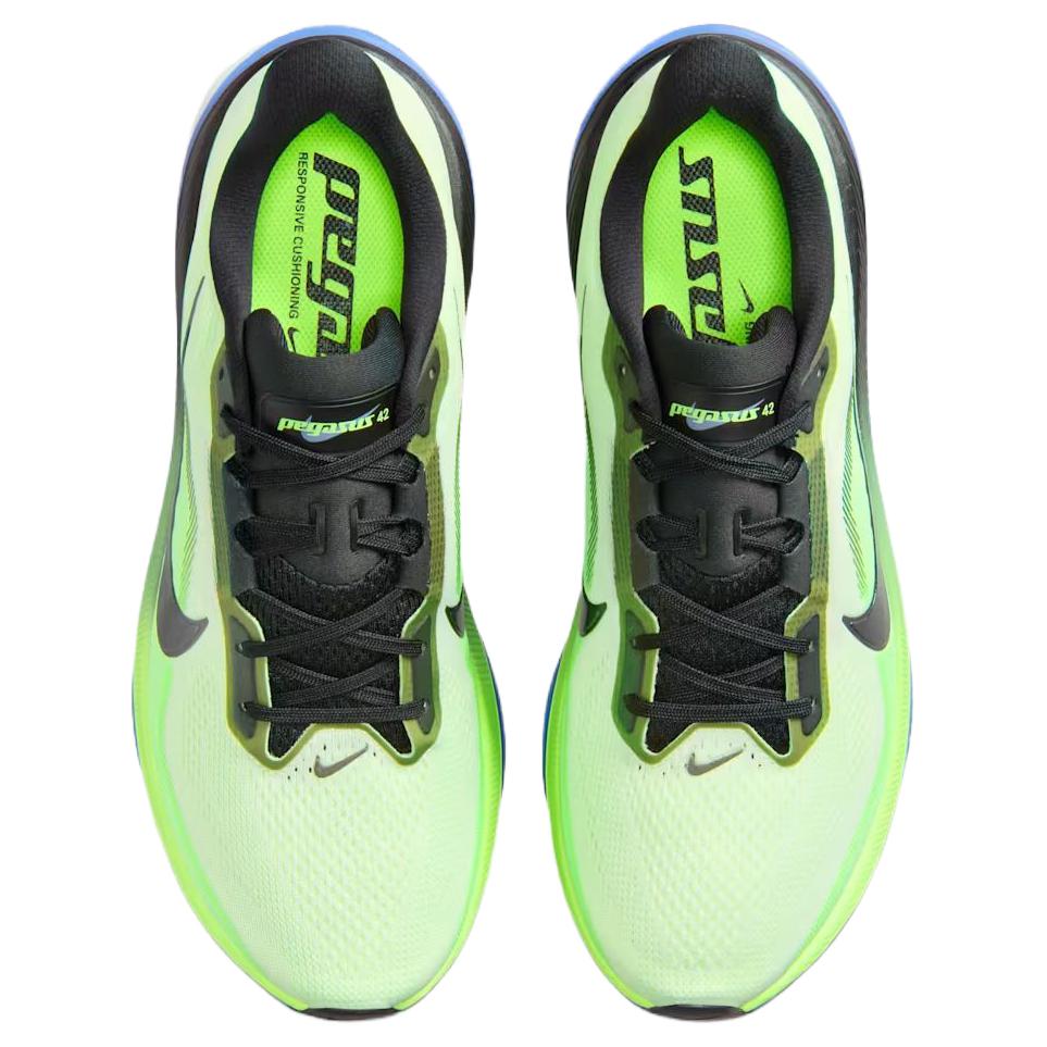 Nike Pegasus 42 Strada Volt Tinta Zaffiro Lime Blast Abete Nero Scarpe da Ginnastica da Uomo Verdi IB1873-702