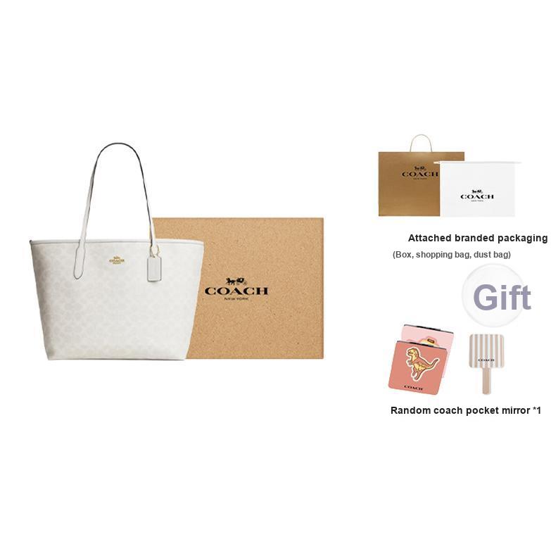 Coach City 33 Classic Logo Tote Bag Women tote Chalk-White CV976-IMXU5