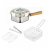 Multifunction Cooking Pot Removable Fryer Square Basket Transparent Lid 201 Material 4pc