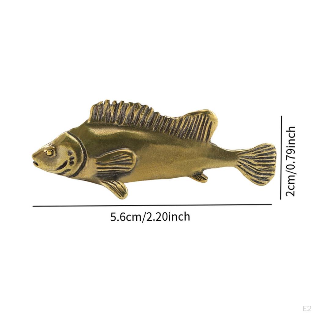 Messing Fisch Kupfer Skulptur Figur Tier Statue Tee Haustier Feng Shui Karpfen Kleines Sammlerstück