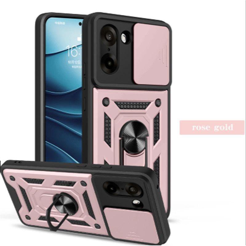 Wytrzymałe etui Armor z przesuwaną osłoną aparatu i pierścieniem magnetycznym obracanym o 360 stopni na PC+TPU dla Oneplus 15 15R, odporne na wstrząsy klasy wojskowej