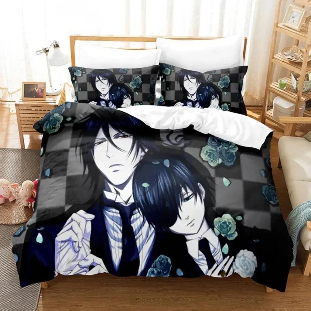 3D Print Anime Black Butler Sebastian Bedding Set Boys Girls Twin Queen Size Duvet Cover Pillowcase Bed Kids Adult Home Textile