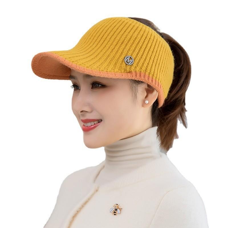 Lightweight Knit Open Top Hat For Women With Letter Embroidery For Outdoor Warmth