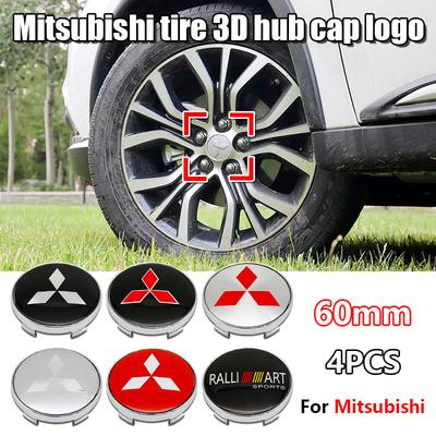 For Asx Lancer 10 Outlander 3 L200 Xpander Pajero 4 Montero V73 Triton 4pcs 60mm Car Hub Cap Wheel Center Emblem Cap