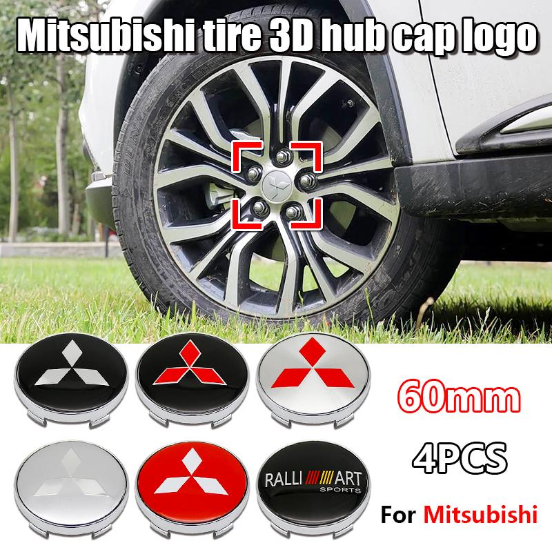 Para Mitsubishi Asx Lancer 10 Outlander 3 l200 Xpander Pajero 4 Montero V73 Triton 4 Piezas 60mm Tapa de Cubo de Rueda de Coche Emblema Central de Rueda