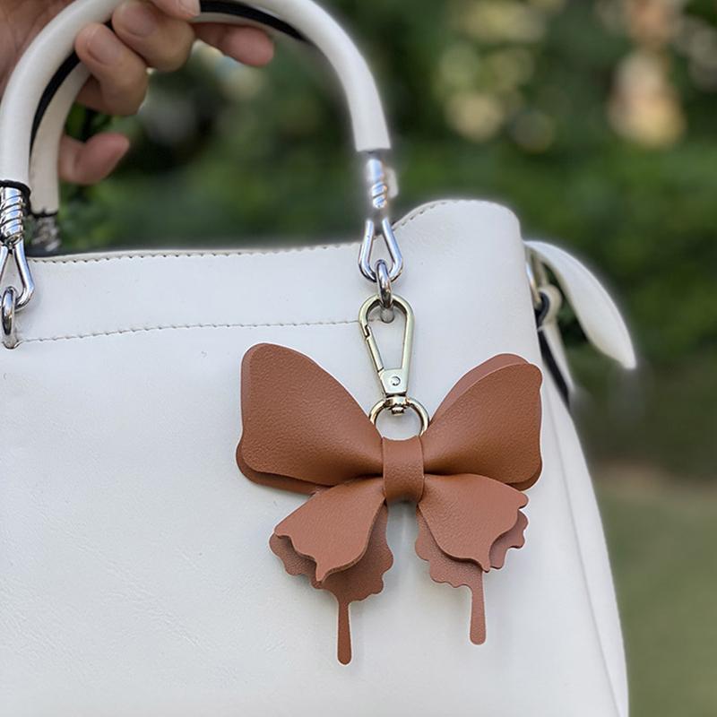 1PC Cartoon Pendant Creative Leather New Butterfly Charm Original Butterfly Leather Pendant Bag Personalised Multi-Coloured