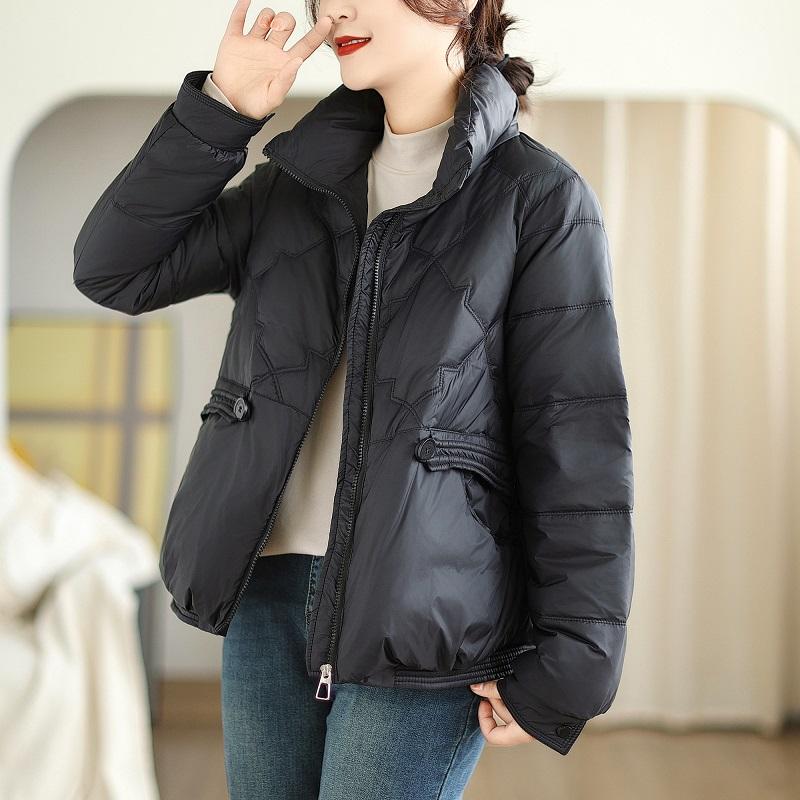 Podzim Jaro Zima Bavlna Vycpané oversized svrchní oděvy dámská ležérní volná bunda Kabát