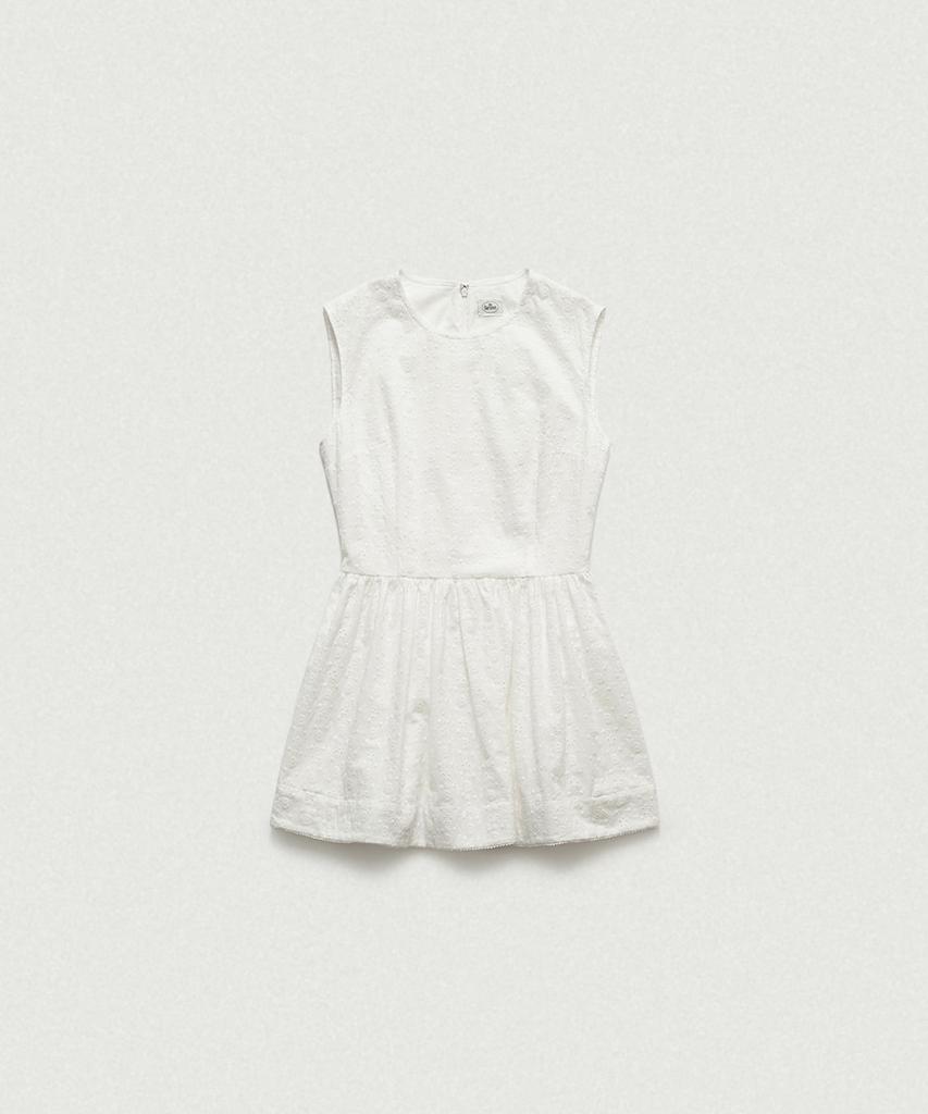 Deobanes Flower Eyelet Sleeveless Dress_White