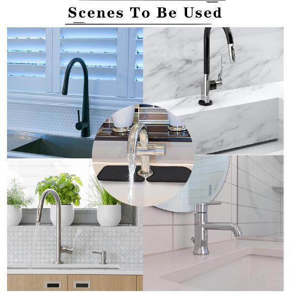 18inch Faucet Absorbent Mat ,Sink Splash Guard for Bathroom Sink Countertop Protector 1-Pack, Black, 18in
