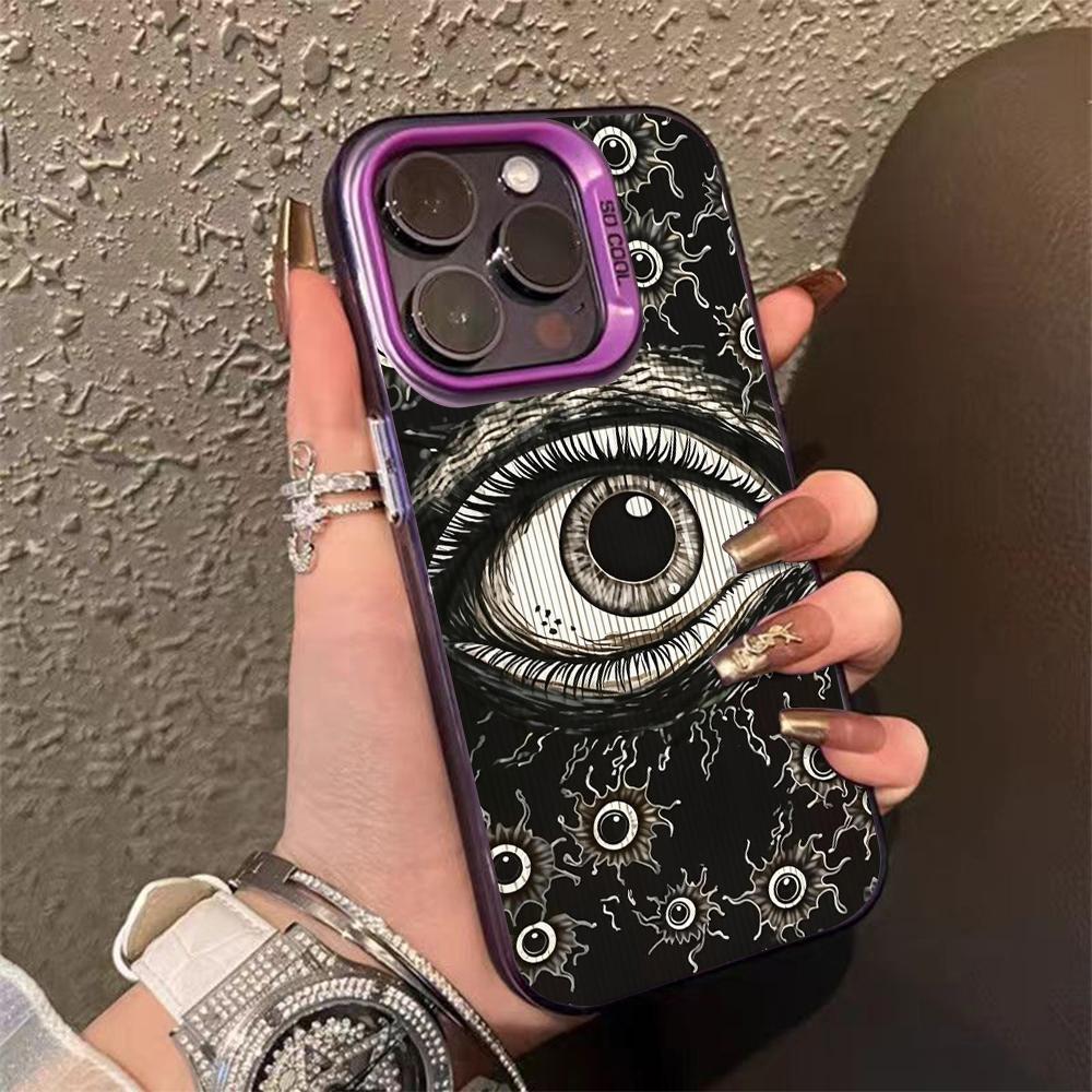 Terror Evil Eyes Phone Case For IPhone 16 15 14 13 12 11 Pro Max 15pro 16pro 14pro Anti Fall Scratch Cool Hard Shell