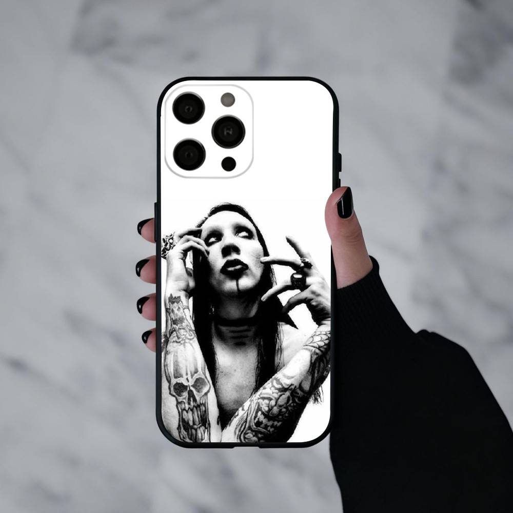 Singer M-Marilyn Manson   Phone Case For iPhone 17pro,16,15,14,13,12,11 Plus,Pro Max,XS,Soft Silicone Black Cover
