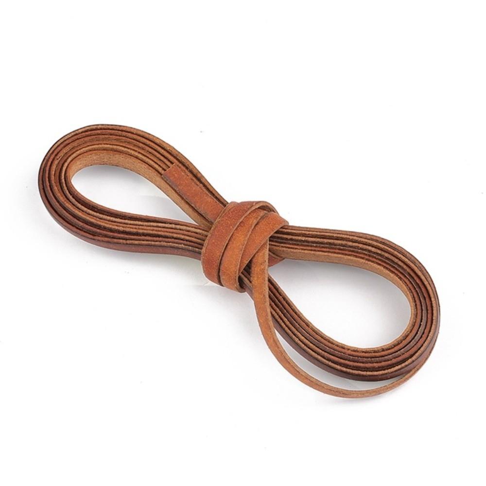 Round Genuine Cow Leather Cord 2 Meters Leather Strip Leather Thong Cord Handmade Flat Braided Leather Cord DIY Jewelry Making