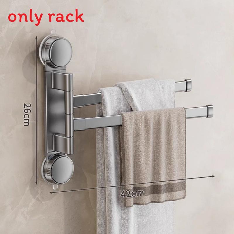 Modern Minimalist Plastic Rotating Towel Rack With Suction Cups For Bathroom Organization