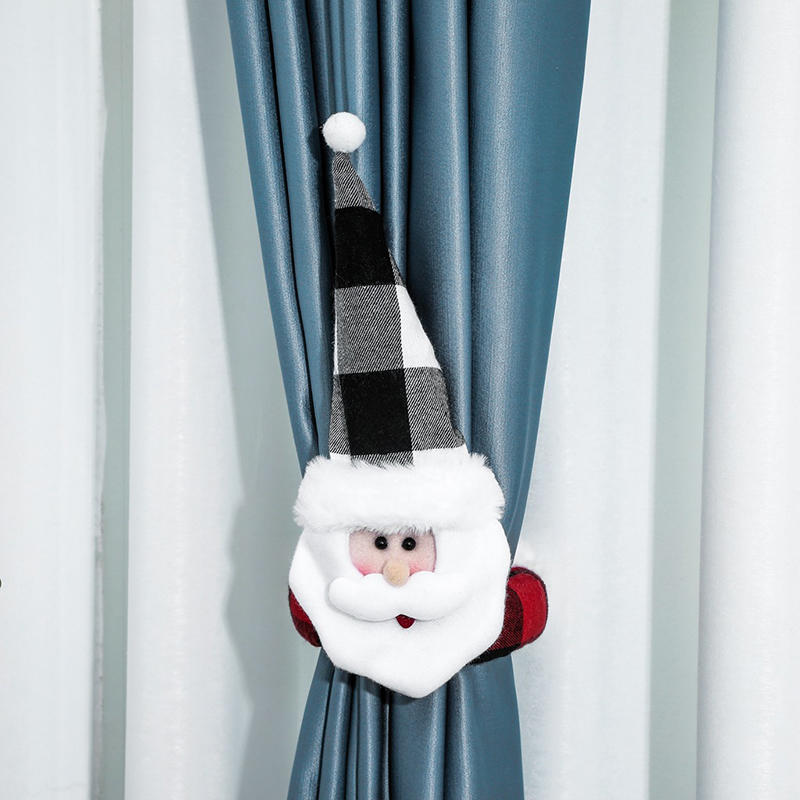 Christmas Curtain Buckle Tieback Doll Cute Santa Snowman Creative Curtain Hold Back Fastener Holiday Home Window Decoration