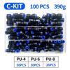 23/60Pcs/Box PU Kit Pneumatic Quick Coupling 4/6/8/10/12/14mm PU Straight Through Air Tubing High Pressure Quick Plug 4 6 8 10mm