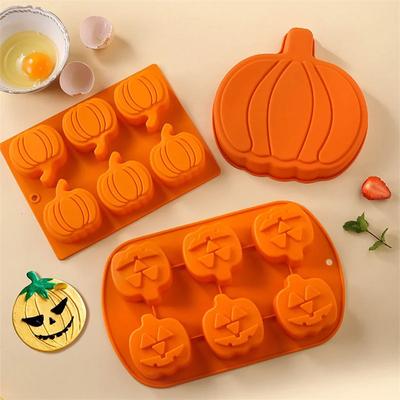 Halloween Formen Silikon Kürbisform Kuchenform Antihaft Dessert Schokoladenform DIY Handgemachtes Backen Pudding Fondant Werkzeuge