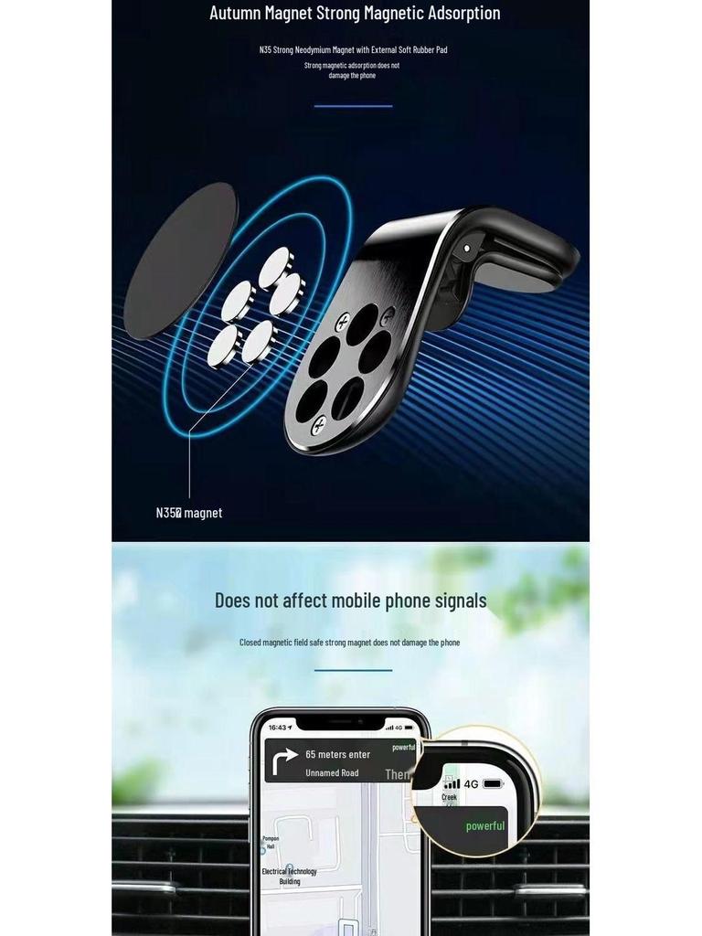 Strong Magnetic Car Phone Mount - Easy One-Hand Operation, Air Vent Compatible, Single Color Box