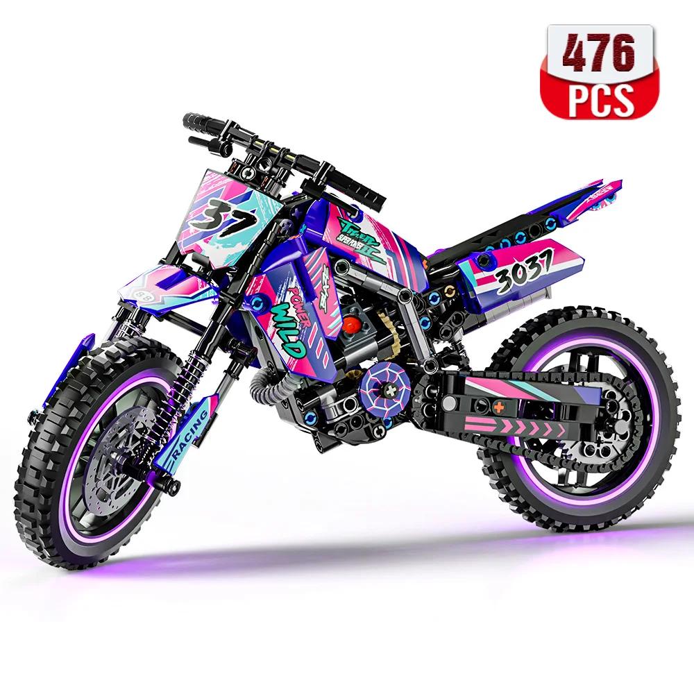 Linyi Toy High-Quality Technical High-Quality Motorcycle High-Quality Toy High-Quality Building High-Quality Block Collection Kit High-Quality Stem