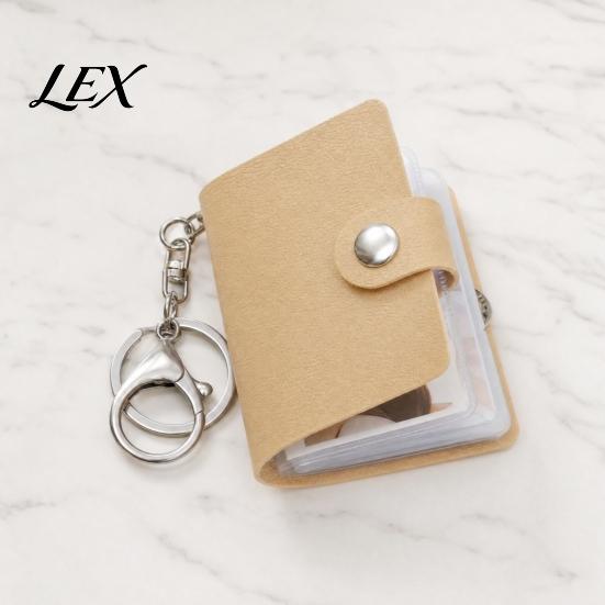 Schlüsselanhänger Fotohalter Mini-Lederalbum mit Karabinerverschluss, PU-Material, Ideal zur Aufbewahrung von Kompakt-Organizer-Ausweisfotos, Polaroids & Sammlerstücken