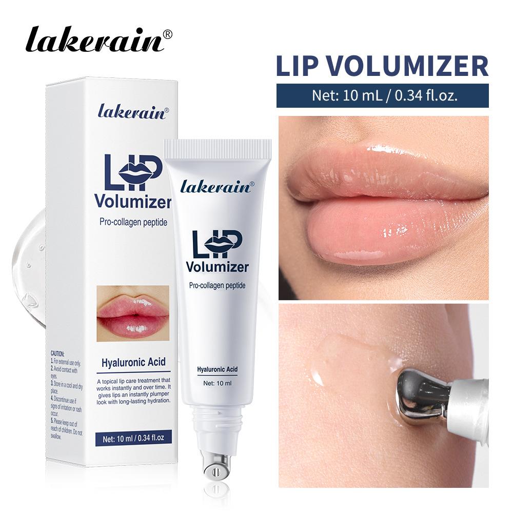 Lakerain Hyaluronic Acid Instant Lip Plumping Lip Oil Lip Line Reduction Lip Care Essence Lip Gloss Women Moisturizing Lip Tint beige