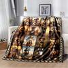 German Shepherd Dog Photo Collage Print Flannel Blanket, Pet Lover Throw Blanket