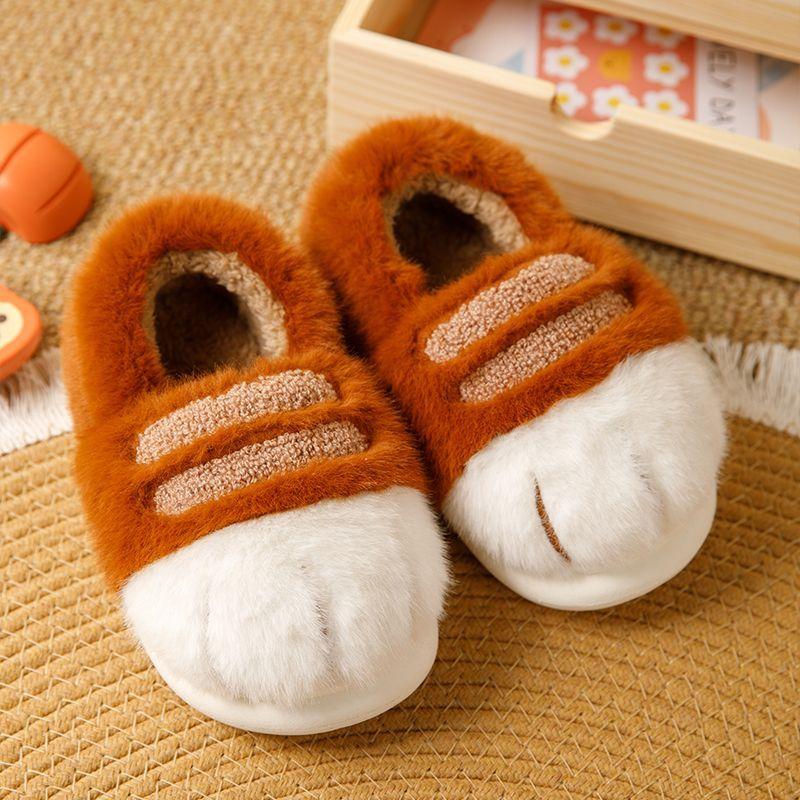Fashion Ins Cat Paw Slippers Adults Winter Flip Flops Men Warm Fur Slides Fluffy Kitty Fuzzy House Shoes Unisex Animal Claw Slippers Man