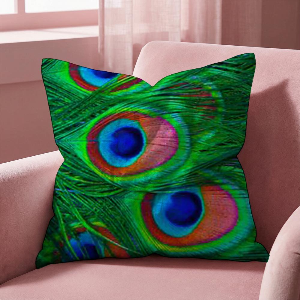 Peacock Cushion Cover Multi-Scene Pillow Cover for Home & Car - Reversible, Soft & Durable for Daily Use