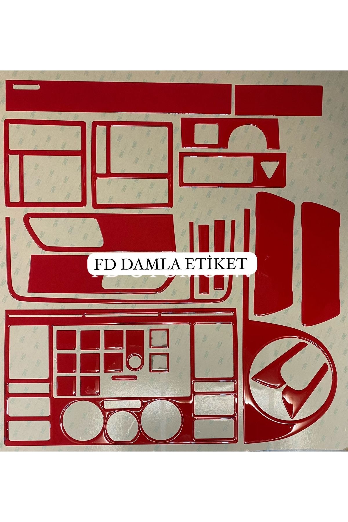 

VW Volkswagen Transporter T5 Torpido, Konsol, Trim, Göğüs Maun Kaplama Kırmızı Renk Özel Dizayn