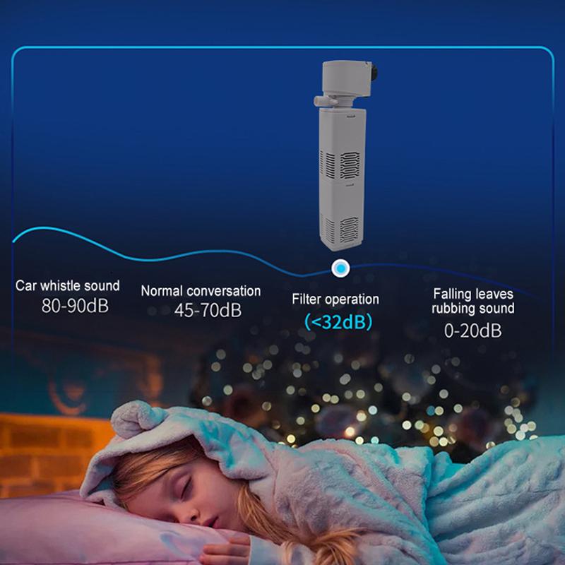 5 In 1 Aquarium Filter Pump Fish Tank Submersible Air Oxygen Aerator Aquarium Air Pump Water Circulation Changer Pump Wave Maker