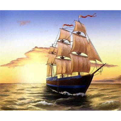 Pittura diamante 5D fai da te barca a vela diamante ricamo punto croce strass pittura a mosaico