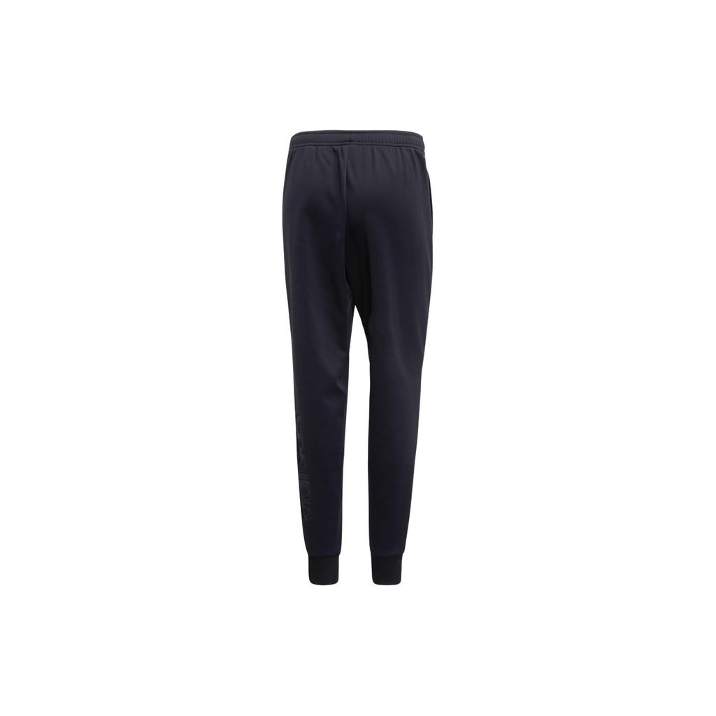 adidas Solid Color Brand Logo Print Elastic Knit Sports Pants Women Bottoms Black EI5540