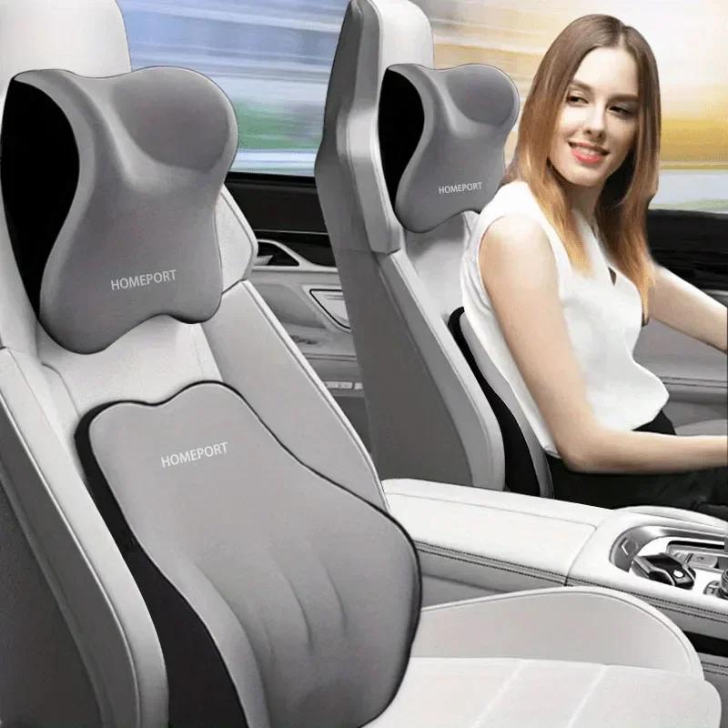 NEW Car Headrest Lumbar Support Lumbar Cushion Memory Foam Backrest Lumbar Pillow Car Comfortable Neck Pillow Car Accessories