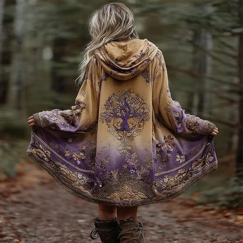 Damen Freizeit Kapuzen-Strickjacke Sweatshirt mit Print Mittellang für den Alltag