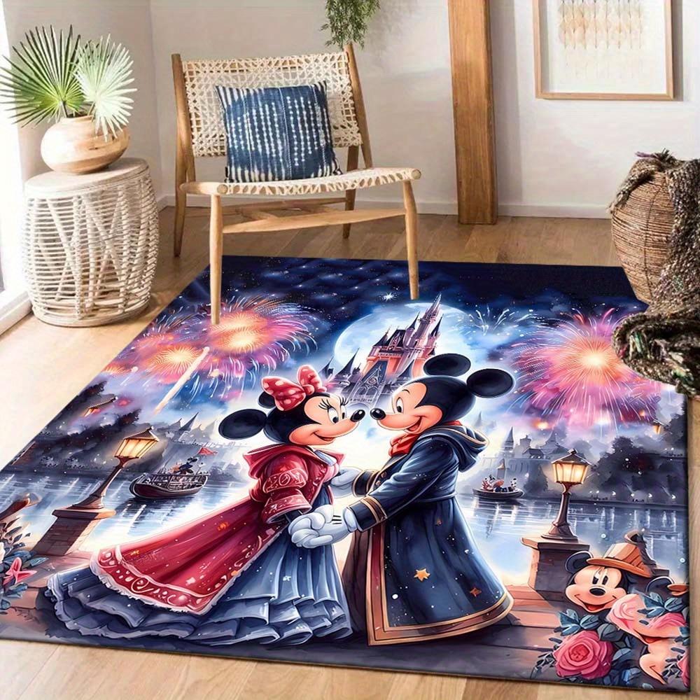 1pc Mickey Mouse Minnie Pattern Carpet Area Rug, Bedroom, and Playroom Durable, Stain-Resistant, and Easy to Clean, Living Room