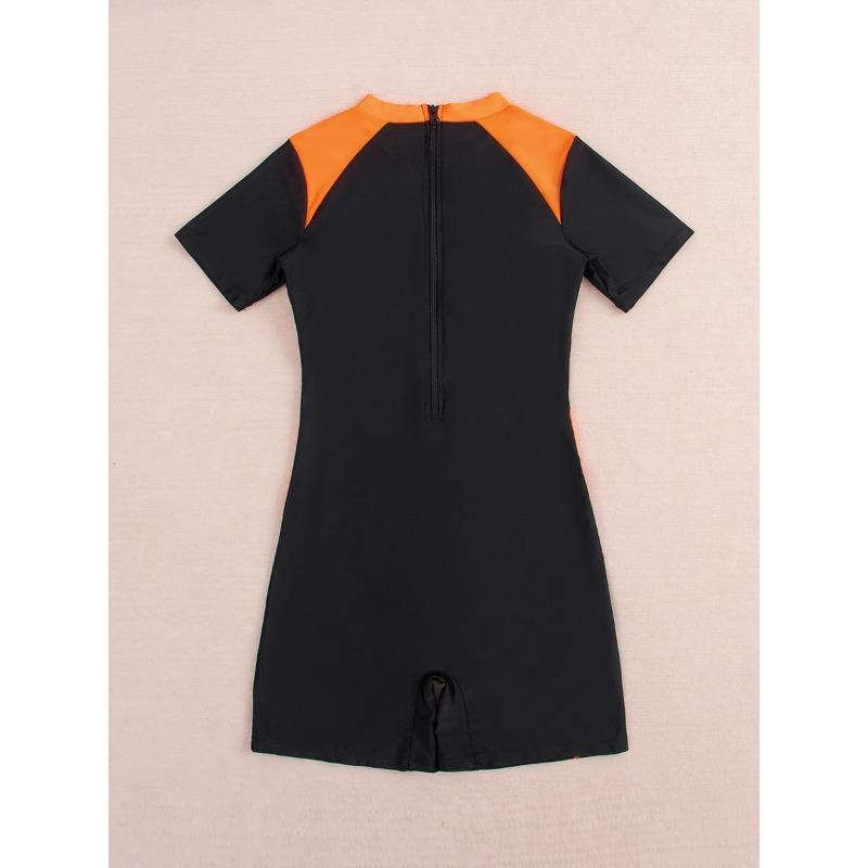 2025 Costume da Bagno Surf Manica Corta Stampato Costumi da Bagno Donna Cerniera Due Pezzi Rashguard Abbigliamento per Immersioni Bagno Nuoto Costume da Bagno