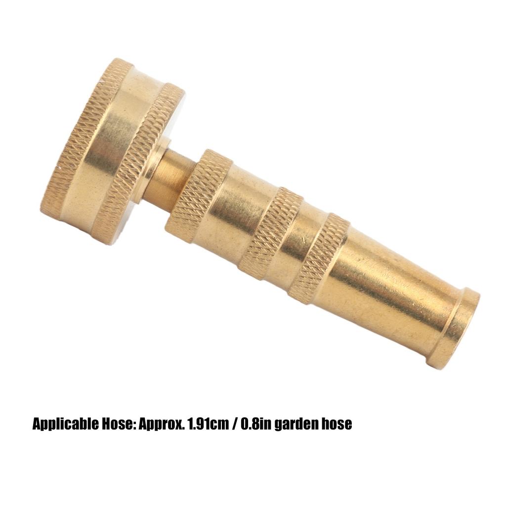 Adjustable Twist Nozzle Heavy Duty Solid Brass Thicken Garden Hose Sprayer Adapter for Watering