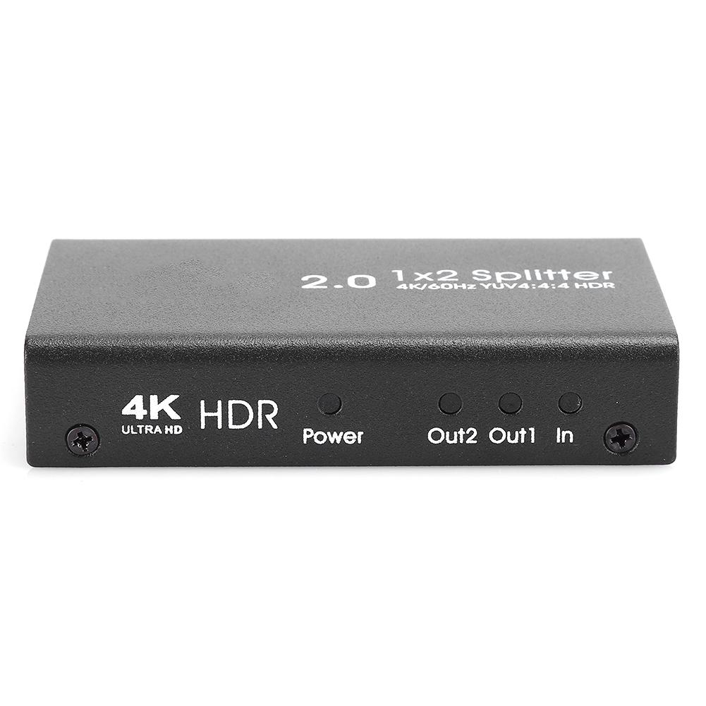 

HDMI 2.0 1x2 Splitter 4K High Definition 1 in 2 out Видео распределитель для ноутбука DVD Set Top Box US Plug чёрный