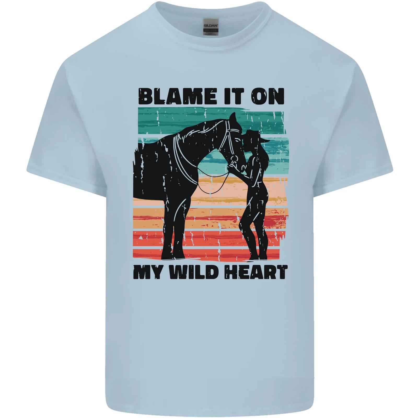 Equestrian Horse Riding My Wild Heart Kids T-Shirt Childrens S