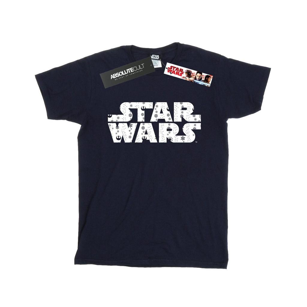 Star Wars Womens/Ladies Christmas Logo Cotton Boyfriend T-Shirt
