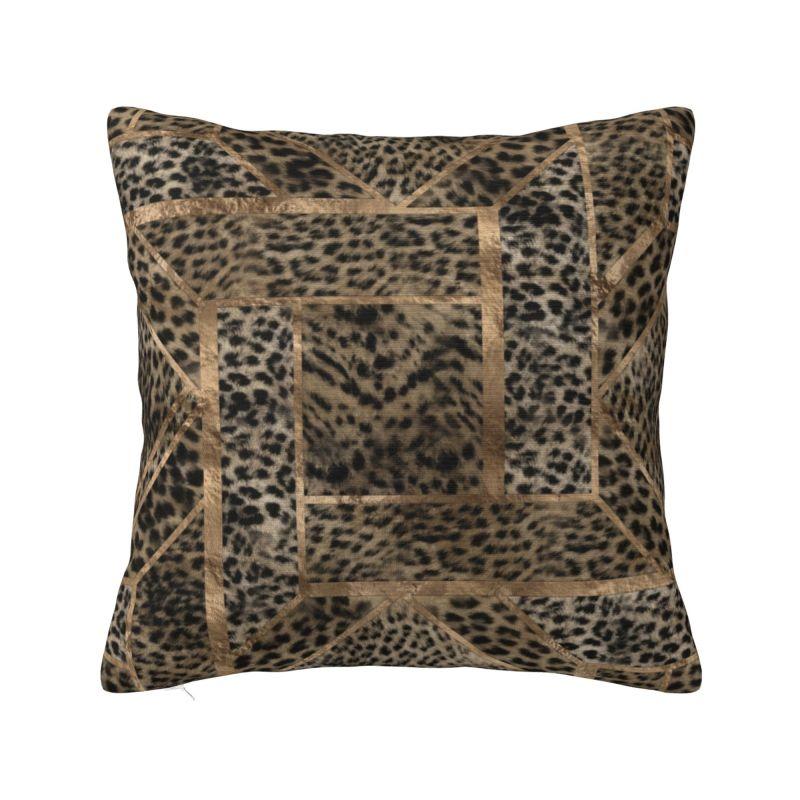 Custom Leopard Print Pillow Case Decoration Luxury Animal Skin Outdoor Cushions Square Pillowcase