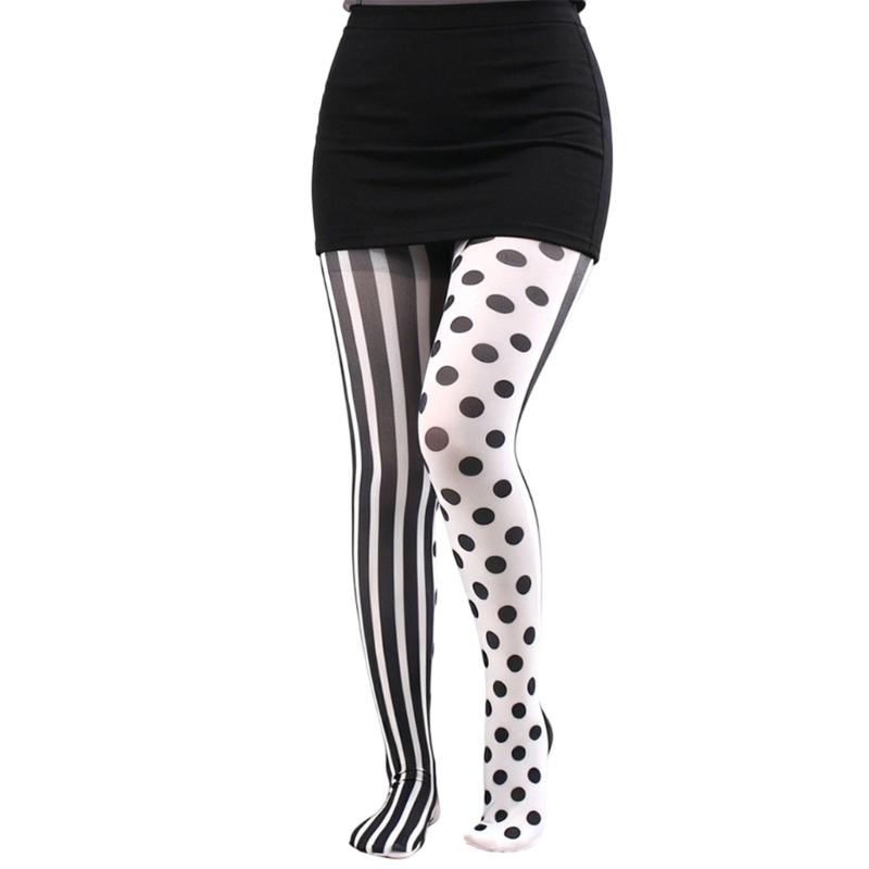 Multicolor Patterned Footed Tights for Women Printed Pantyhose Stockings for Dress Skirt Layering In Spring Fall Office and Daily Wear