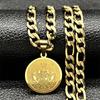 Brazilian Madonna Pendant Necklace for Men Women Stainless Steel Gold Silver Color Virgin Mary Male Chain Necklace Jewelry