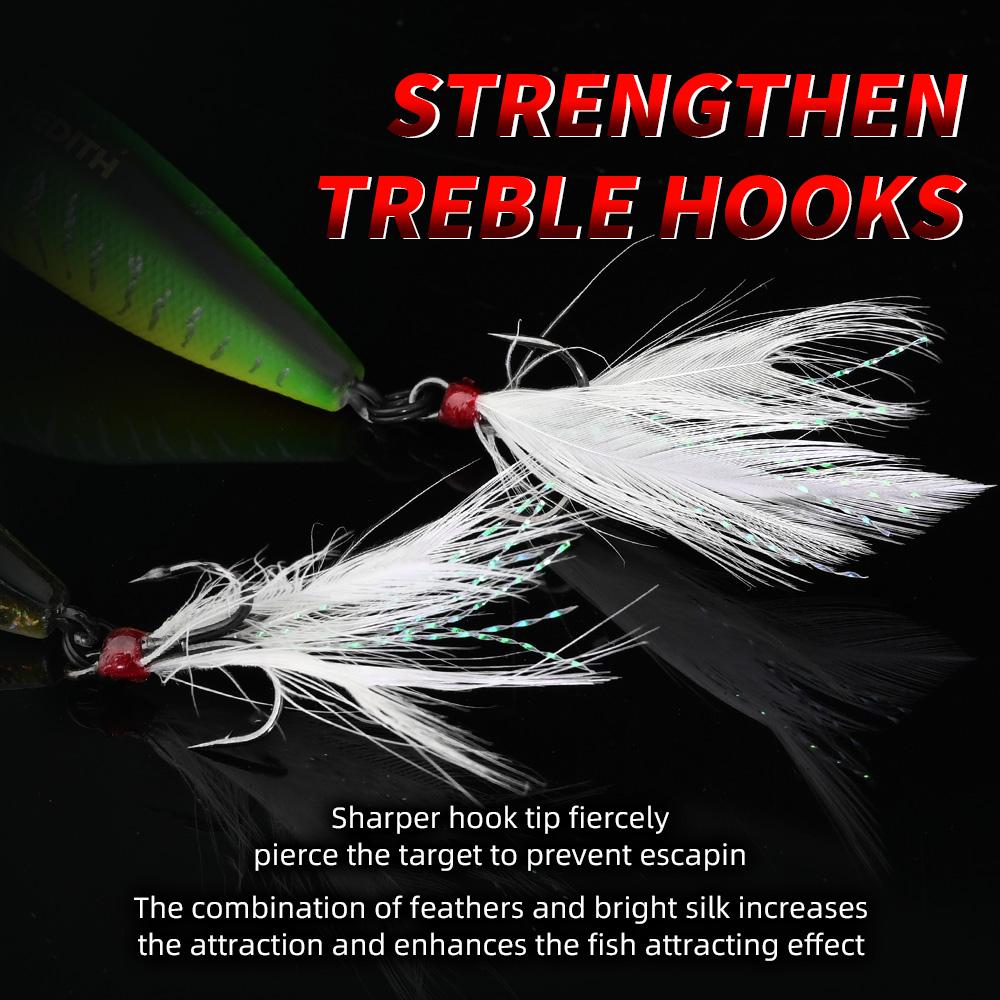 MEREDITH POPX Popper 64mm 8.4g Surface Chugger Feather Tail Pike Bass POPX