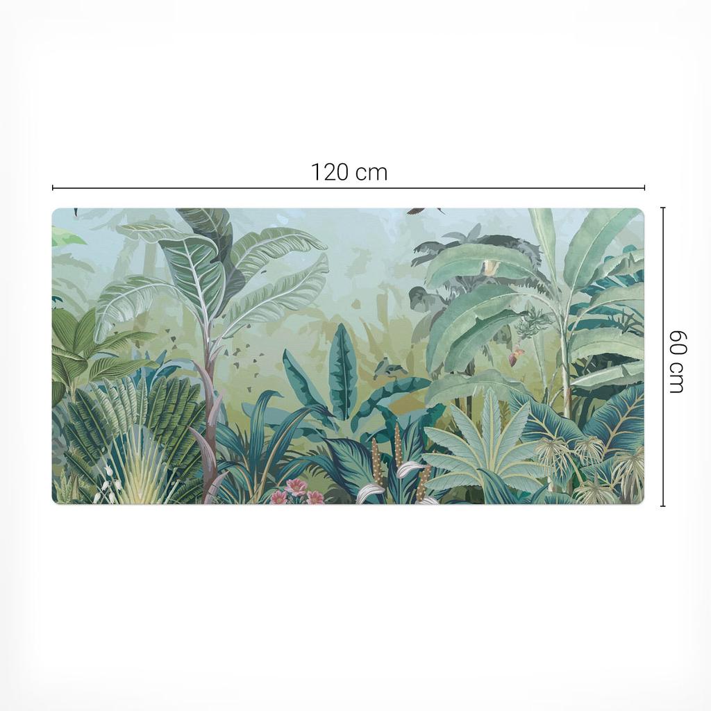 Protective Decorative Mat for Office Table Tropical Jungle 120x60 cm