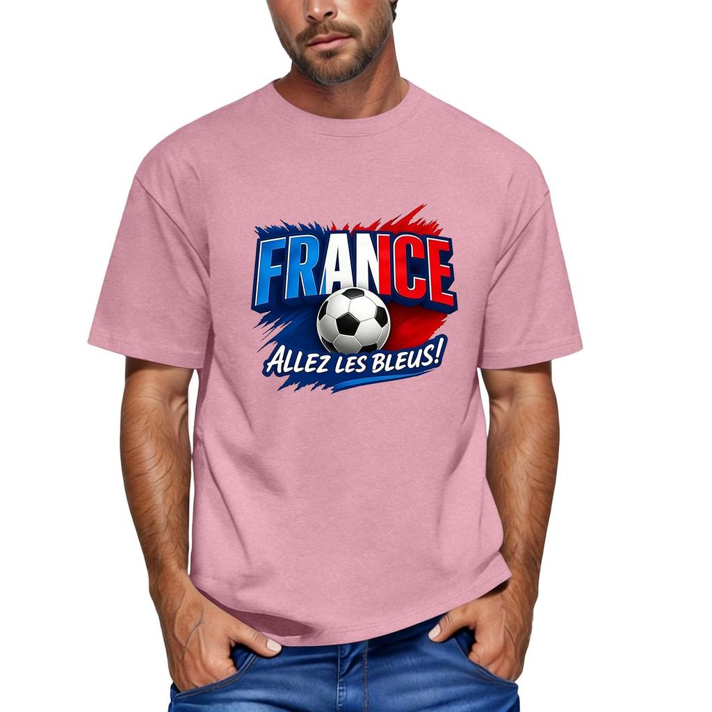 Men's Short Sleeve Crew Neck T-Shirt with Football Graphic and Text Print Casual Fit Lightweight Top for Everyday Wear