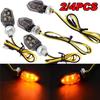 2/4PCS Mini Motorcycle Smoke Lens Turn Signal Light 5LED 12V Amber Blinker Indicator Lamp Motorcycle Universal Easy to Install
