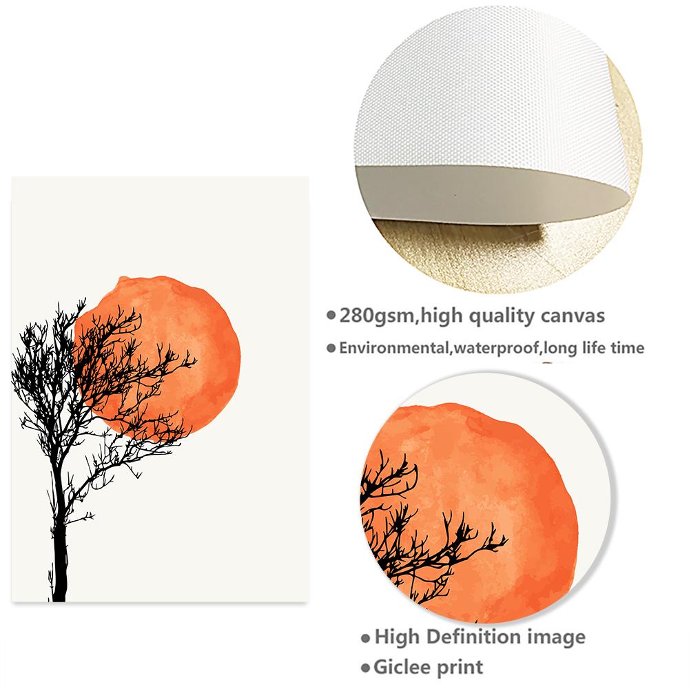 Abstract Boho Sun Natura Pânză Artă Pictură decorativă minimalistă Postere și imprimeuri nordice Poze de perete pentru decorarea camerei de zi