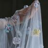 50*135cm Exquisit Fantasy Blume Tüll Schleier Stoff Hintergrund Dekoration Hochzeitskleid Kinderbekleidung 3D Blumen Mesh Stoff