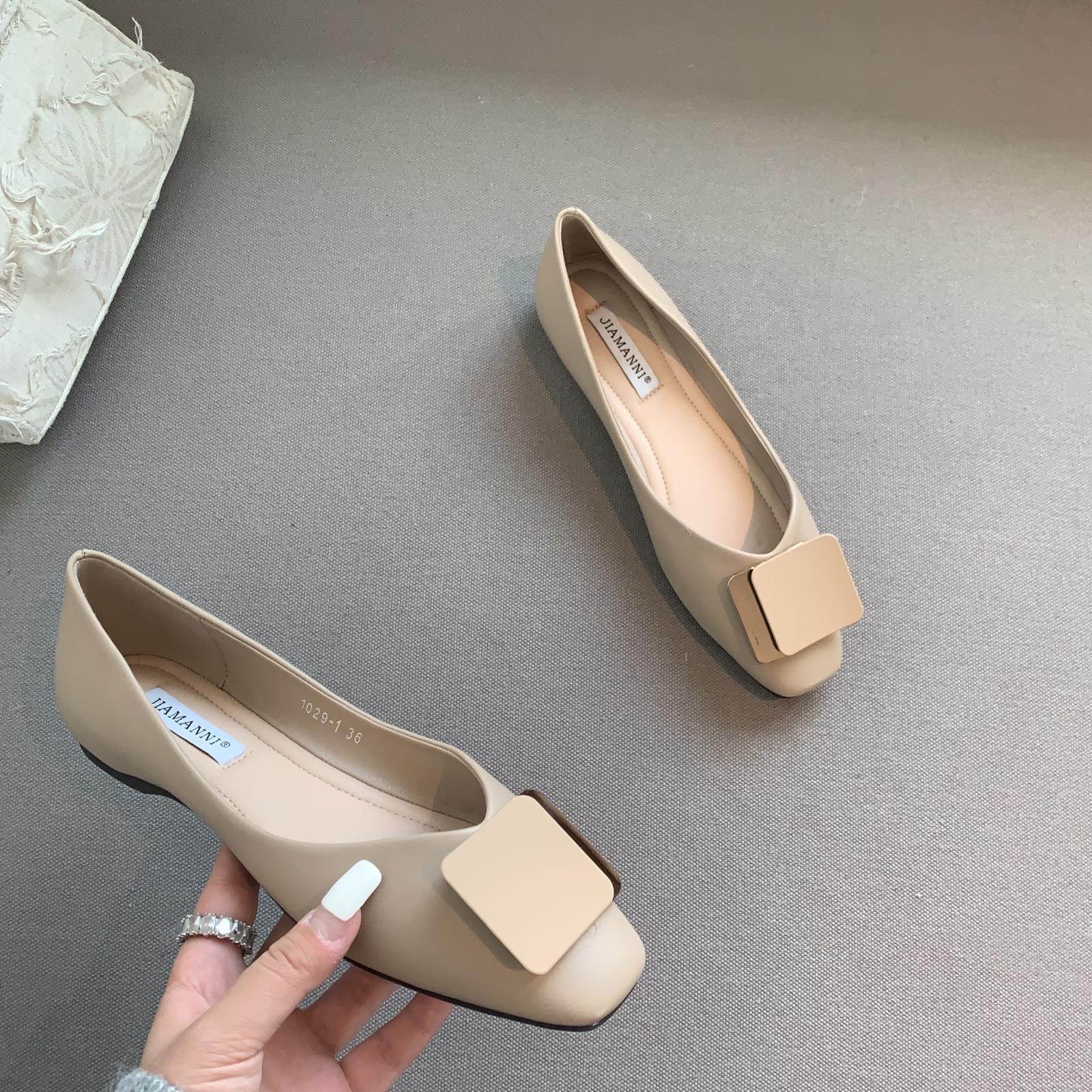 

2024 Бренд Металлическая Пряжка Балетки Женские Мягкая Подошва Слипоны Лоферы Женские Повседневные Туфли На Все Случаи Мокасины 5 хаки